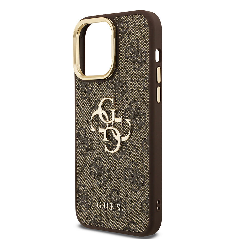 Guess iPhone 14 Pro Max Orjinal Lisanslı PU Deri 4G Desenli Metal Büyük 4G ve Yazı Logolu Kamera Standlı Kılıf Guess iPhone 14 Pro Max Orjinal Lisanslı PU Deri 4G Desenli Metal Büyük 4G ve Yazı Logolu Kamera Standlı Kılıf